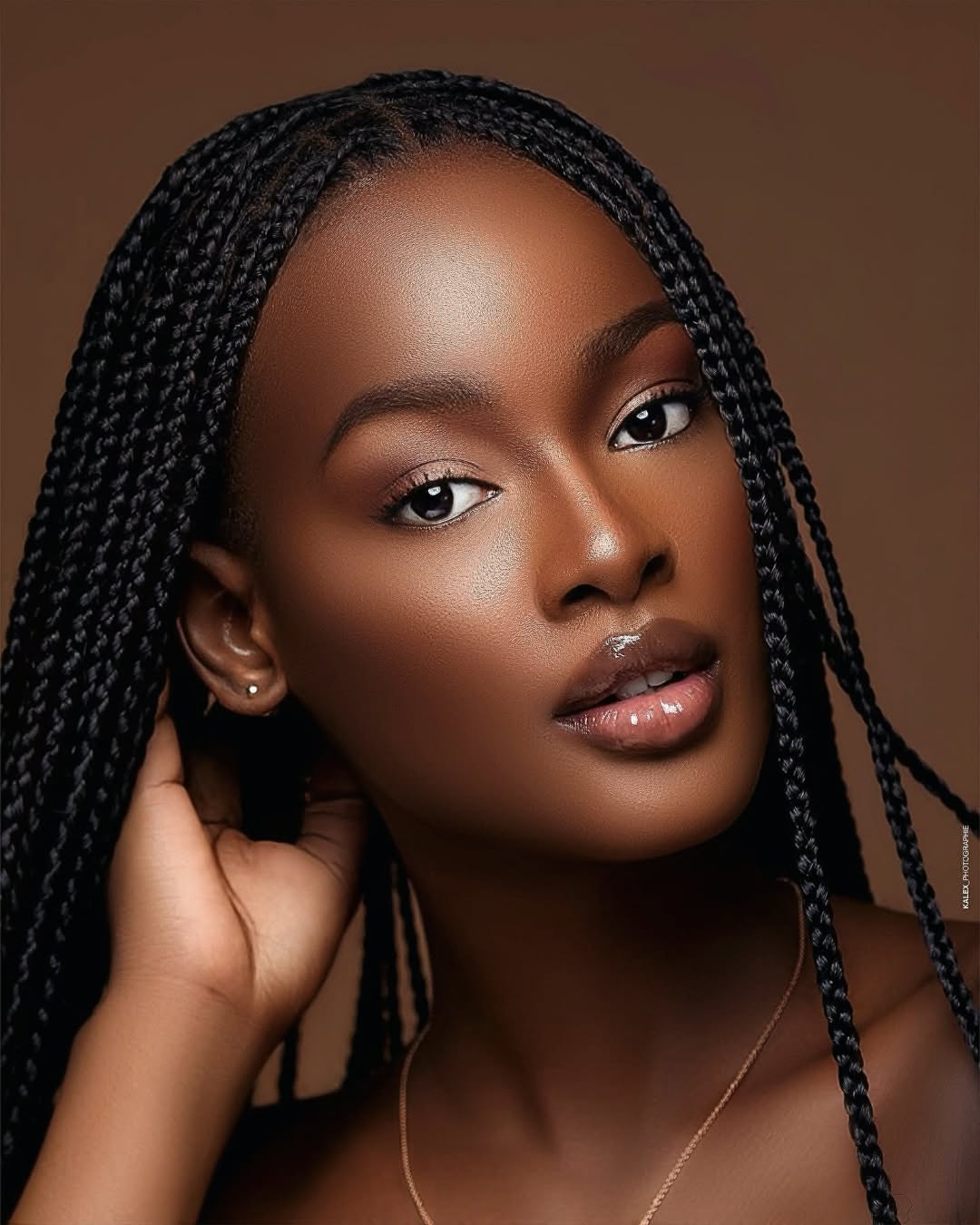 Focused makeup session